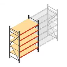 Grootvakstelling AR 2000x1610x800 mm (hxbxd) 5 niveaus antraciet beginsectie met voorgemonteerde frames