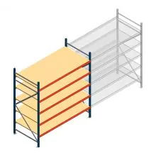Grootvakstelling AR 2000x1850x1000 mm (hxbxd) 5 niveaus blauw beginsectie