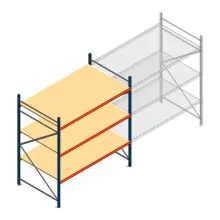Grootvakstelling AR 2000x1850x1200 mm (hxbxd) 3 niveaus blauw beginsectie