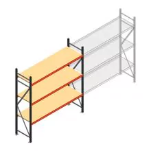 Grootvakstelling AR 2000x1850x600 mm (hxbxd) 3 niveaus antraciet beginsectie met voorgemonteerde frames