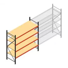 Grootvakstelling AR 2000x1850x800 mm (hxbxd) 4 niveaus antraciet beginsectie met voorgemonteerde frames