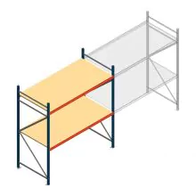 Grootvakstelling AR 2000x2010x1000 mm (hxbxd) 2 niveaus blauw beginsectie