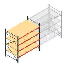 Grootvakstelling AR 2000x2010x1200 mm (hxbxd) 4 niveaus antraciet beginsectie met voorgemonteerde frames