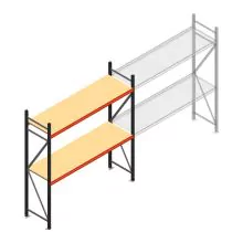 Grootvakstelling AR 2000x2010x600 mm (hxbxd) 2 niveaus antraciet beginsectie