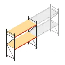 Grootvakstelling AR 2000x2010x800 mm (hxbxd) 2 niveaus antraciet beginsectie met voorgemonteerde frames