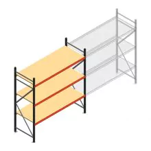 Grootvakstelling AR 2000x2010x800 mm (hxbxd) 3 niveaus antraciet beginsectie met voorgemonteerde frames