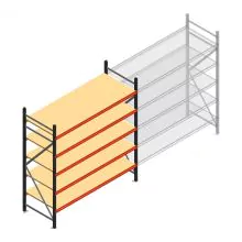 Grootvakstelling AR 2000x2010x800 mm (hxbxd) 5 niveaus antraciet beginsectie met voorgemonteerde frames