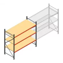 Grootvakstelling AR 2000x2700x1000 mm (hxbxd) 3 niveaus antraciet beginsectie