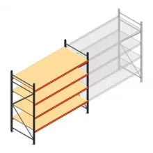 Grootvakstelling AR 2000x2700x1000 mm (hxbxd) 4 niveaus antraciet beginsectie