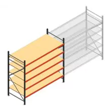 Grootvakstelling AR 2000x2700x1000 mm (hxbxd) 5 niveaus antraciet beginsectie