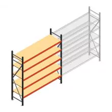 Grootvakstelling AR 2250x1850x600 mm (hxbxd) 5 niveaus antraciet beginsectie met voorgemonteerde frames