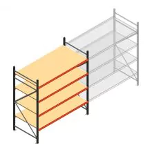 Grootvakstelling AR 2250x1850x900 mm (hxbxd) 4 niveaus antraciet beginsectie met voorgemonteerde frames