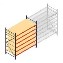 Grootvakstelling AR 2250x1850x900 mm (hxbxd) 6 niveaus antraciet beginsectie met voorgemonteerde frames