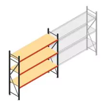 Grootvakstelling AR 2250x2700x600 mm (hxbxd) 3 niveaus antraciet beginsectie met voorgemonteerde frames