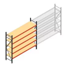 Grootvakstelling AR 2250x2700x600 mm (hxbxd) 5 niveaus antraciet beginsectie met voorgemonteerde frames