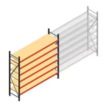 Grootvakstelling AR 2250x2700x600 mm (hxbxd) 6 niveaus antraciet beginsectie met voorgemonteerde frames