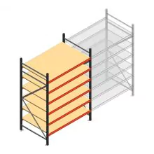 Grootvakstelling AR 2500x1610x1000 mm (hxbxd) 6 niveaus antraciet beginsectie met voorgemonteerde frames