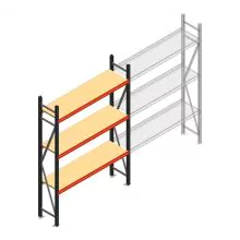 Grootvakstelling AR 2500x1610x400 mm (hxbxd) 3 niveaus antraciet beginsectie met voorgemonteerde frames