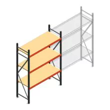 Grootvakstelling AR 2500x1610x600 mm (hxbxd) 3 niveaus antraciet beginsectie met voorgemonteerde frames