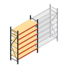 Grootvakstelling AR 2500x1610x600 mm (hxbxd) 6 niveaus antraciet beginsectie met voorgemonteerde frames