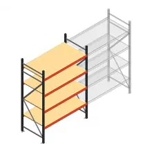 Grootvakstelling AR 2500x1610x800 mm (hxbxd) 4 niveaus antraciet beginsectie