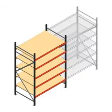 Grootvakstelling AR 2500x1610x900 mm (hxbxd) 5 niveaus antraciet beginsectie met voorgemonteerde frames