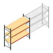 Grootvakstelling AR 2500x2700x800 mm (hxbxd) 3 niveaus antraciet beginsectie met voorgemonteerde frames