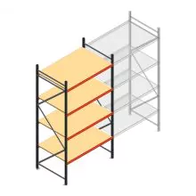 Grootvakstelling AR 3000x1610x1000 mm (hxbxd) 4 niveaus antraciet beginsectie met voorgemonteerde frames