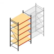 Grootvakstelling AR 3000x1610x1000 mm (hxbxd) 5 niveaus antraciet beginsectie