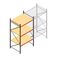 Grootvakstelling AR 3000x1610x1200 mm (hxbxd) 3 niveaus antraciet beginsectie met voorgemonteerde frames