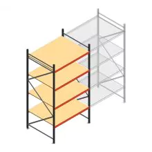 Grootvakstelling AR 3000x1610x1200 mm (hxbxd) 4 niveaus antraciet beginsectie met voorgemonteerde frames