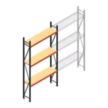 Grootvakstelling AR 3000x1610x400 mm (hxbxd) 3 niveaus antraciet beginsectie met voorgemonteerde frames