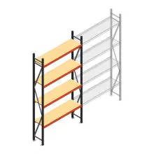 Grootvakstelling AR 3000x1610x400 mm (hxbxd) 4 niveaus antraciet beginsectie met voorgemonteerde frames