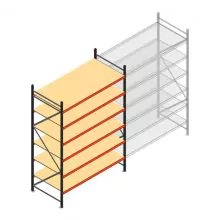 Grootvakstelling AR 3000x2010x1000 mm (hxbxd) 6 niveaus antraciet beginsectie