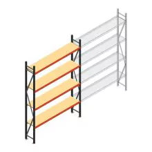 Grootvakstelling AR 3000x2010x500 mm (hxbxd) 4 niveaus antraciet beginsectie