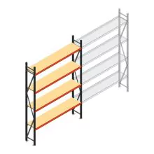 Grootvakstelling AR 3000x2250x400 mm (hxbxd) 4 niveaus antraciet beginsectie