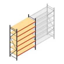 Grootvakstelling AR 3000x2250x800 mm (hxbxd) 6 niveaus antraciet beginsectie met voorgemonteerde frames