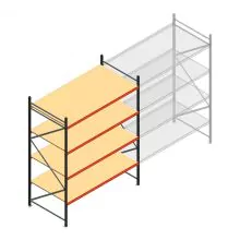 Grootvakstelling AR 3000x2700x1200 mm (hxbxd) 4 niveaus antraciet beginsectie