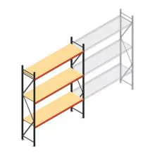 Grootvakstelling AR 3000x2700x600 mm (hxbxd) 3 niveaus antraciet beginsectie