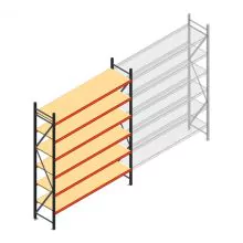 Grootvakstelling AR 3000x2700x600 mm (hxbxd) 6 niveaus antraciet beginsectie