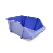 Begra stapelbare en nestbare magazijnbak S3 244x153x123 mm (lxbxh) blauw