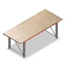 Enkellaags inpaktafel, paktafel 2680x1100x925 mm (lxdxh) frames voorgemonteerd