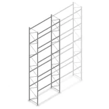 Gebruikte Dexion palletstelling 5000x2700x900 mm (hxbxd) 5 niveaus beginsectie