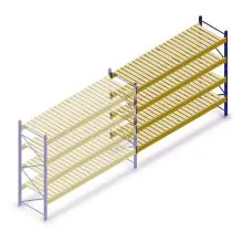 Gebruikte Esmena grootvakstelling 2250x3600x1100 mm (hxbxd) 4 niveaus aanbouwsectie