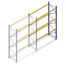 Gebruikte Esmena palletstelling 5400x3600x1100mm (hxbxd) 3 niveaus aanbouwsectie