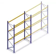 Gebruikte Esmena palletstelling 5400x3600x1100mm (hxbxd) 3 niveaus beginsectie