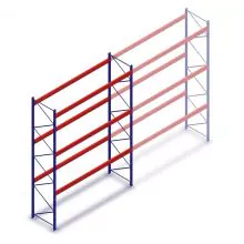 Gebruikte Esmena palletstelling 4100x3300x1100mm (hxbxd) 3 niveaus beginsectie