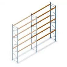 Gebruikte JH MPB palletstelling 3850x3600x1100 mm (hxbxd) 3 niveaus aanbouwsectie