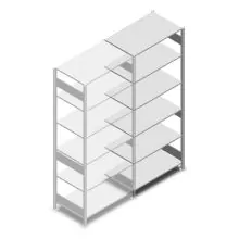 Deels gebruikte Heavy Duty legbordstelling 2500x1000x400 mm (hxbxd) 6 niveaus 150 kg aanbouwsectie