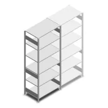 Gebruikte Heavy Duty legbordstelling 2500x1000x400 mm (hxbxd) 6 niveaus 150 kg beginsectie